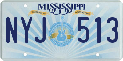 MS license plate NYJ513