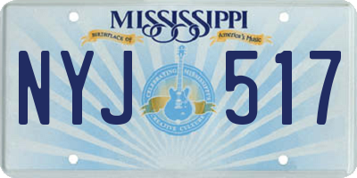 MS license plate NYJ517