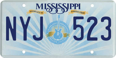 MS license plate NYJ523