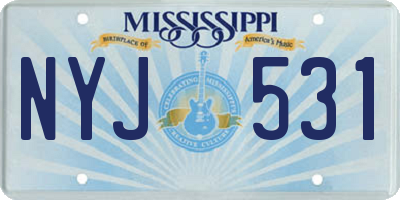 MS license plate NYJ531