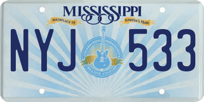 MS license plate NYJ533