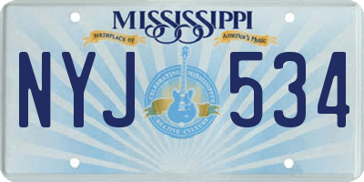 MS license plate NYJ534