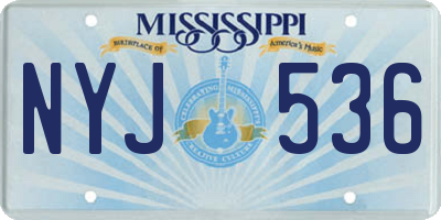 MS license plate NYJ536
