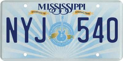 MS license plate NYJ540
