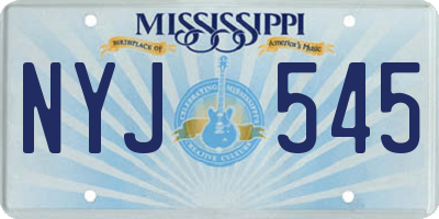 MS license plate NYJ545
