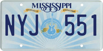 MS license plate NYJ551