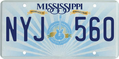 MS license plate NYJ560