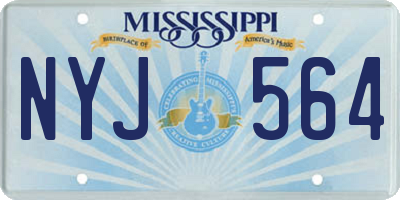 MS license plate NYJ564
