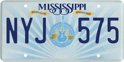MS license plate NYJ575