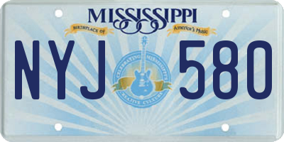 MS license plate NYJ580
