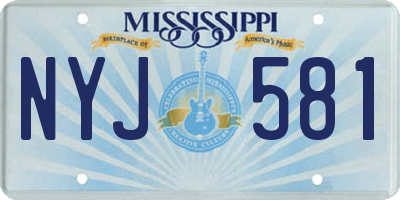 MS license plate NYJ581