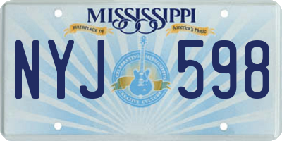 MS license plate NYJ598