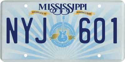 MS license plate NYJ601