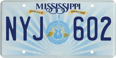 MS license plate NYJ602