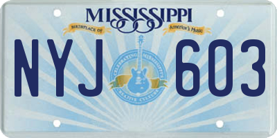 MS license plate NYJ603