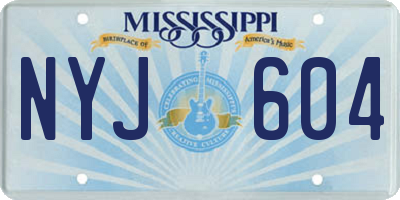 MS license plate NYJ604