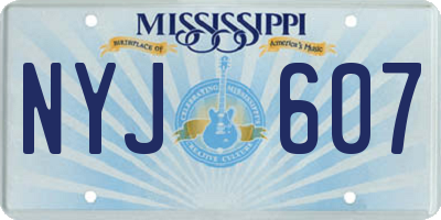 MS license plate NYJ607