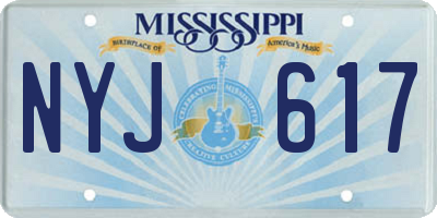 MS license plate NYJ617