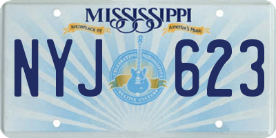 MS license plate NYJ623
