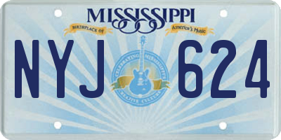 MS license plate NYJ624