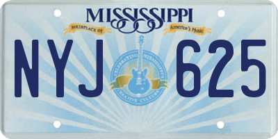 MS license plate NYJ625