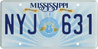 MS license plate NYJ631
