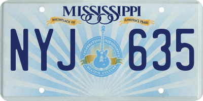MS license plate NYJ635