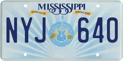 MS license plate NYJ640