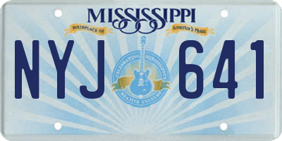 MS license plate NYJ641