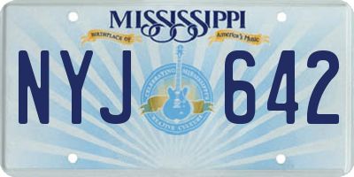 MS license plate NYJ642