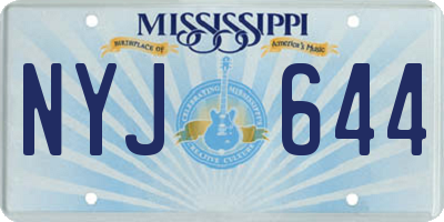 MS license plate NYJ644