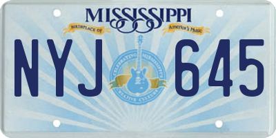 MS license plate NYJ645