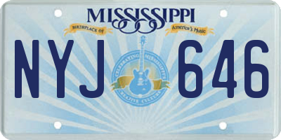 MS license plate NYJ646