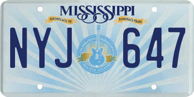 MS license plate NYJ647