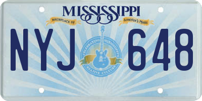 MS license plate NYJ648