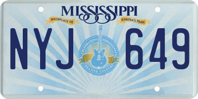 MS license plate NYJ649
