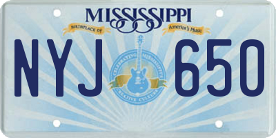 MS license plate NYJ650