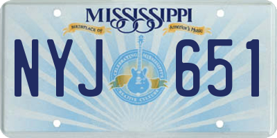 MS license plate NYJ651