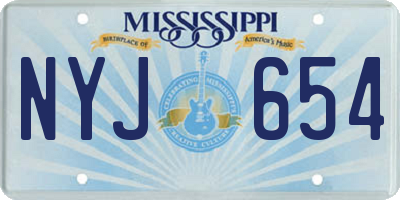 MS license plate NYJ654