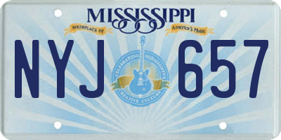 MS license plate NYJ657