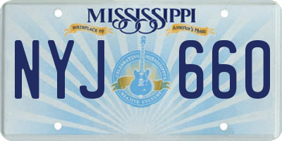 MS license plate NYJ660
