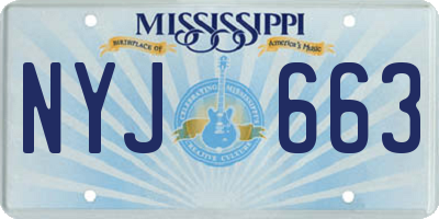 MS license plate NYJ663