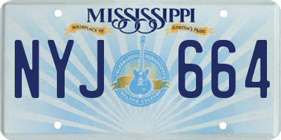 MS license plate NYJ664