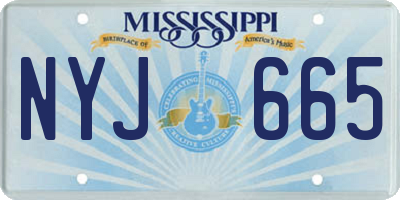 MS license plate NYJ665