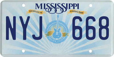 MS license plate NYJ668