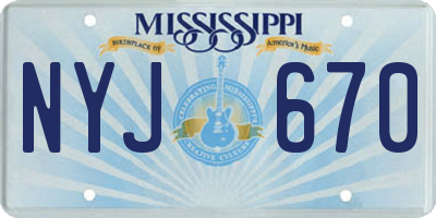 MS license plate NYJ670