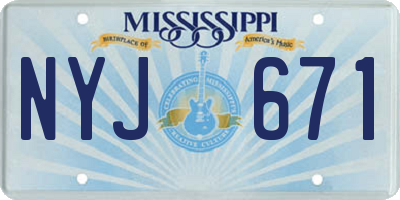 MS license plate NYJ671