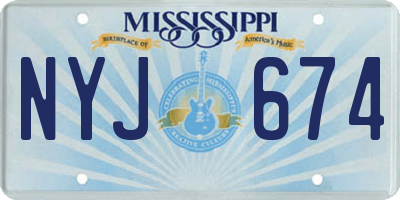 MS license plate NYJ674