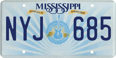 MS license plate NYJ685