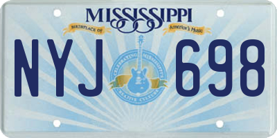 MS license plate NYJ698